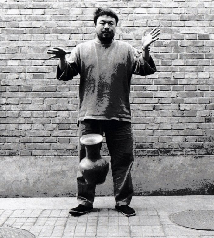 Ai Weiwei- -Dropping a Han Dynasty Urn-- Second panel of the triptych- 1995