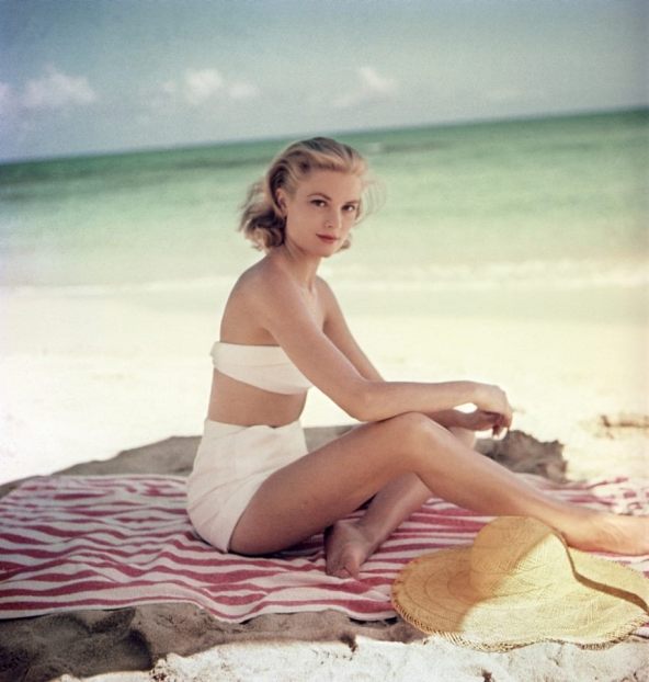 Grace Kelly on the beach in Jamaica by Howell Conant- 1954