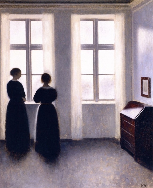 Vilhelm Hammershøi- -Figures by the Window-- c.1895- Oil on canvas- 55 x 46 cm