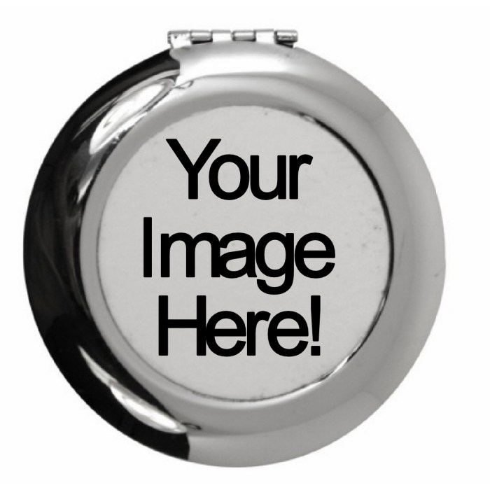 A A A black compact with wording